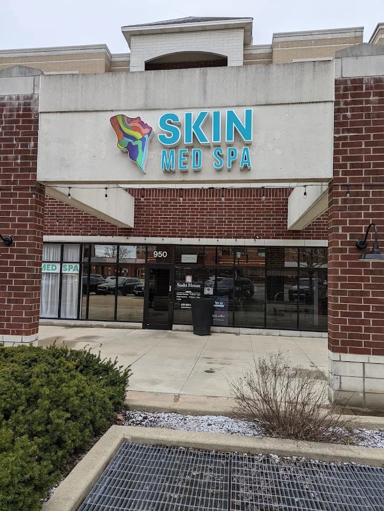 The Skin Med Spa storefront entrance in downtown Downers Grove, Illinois