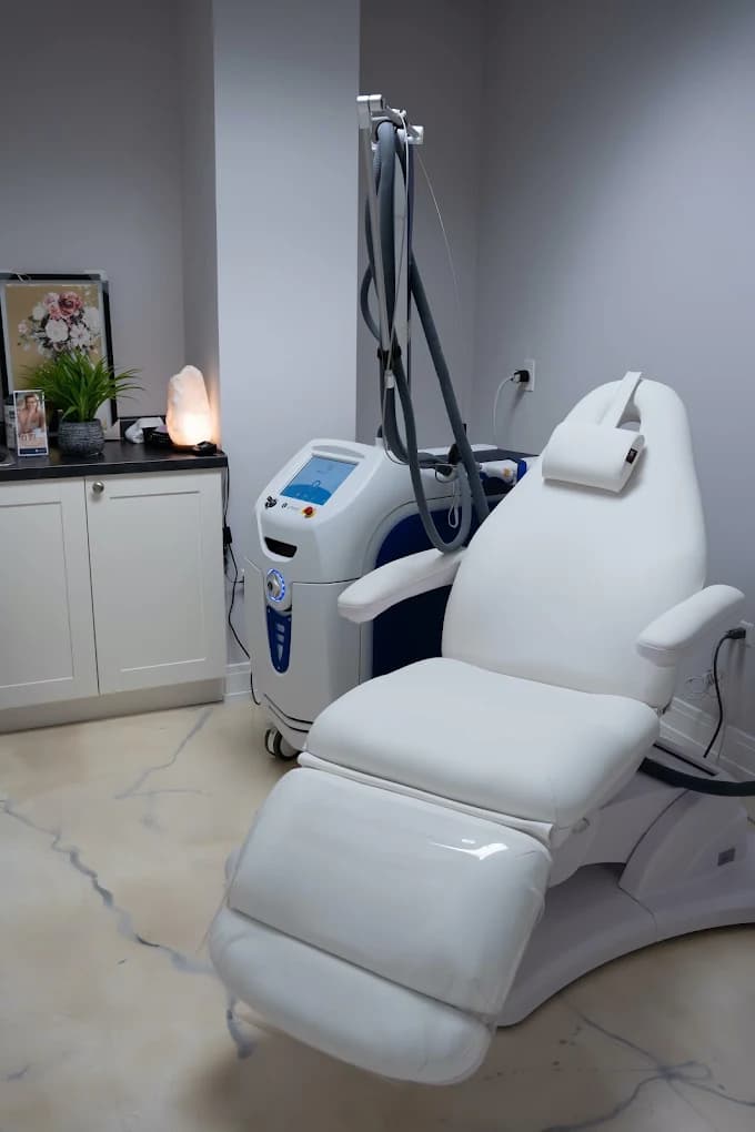 A laser treatment room at Skin Med Spa with advanced aesthetic technology