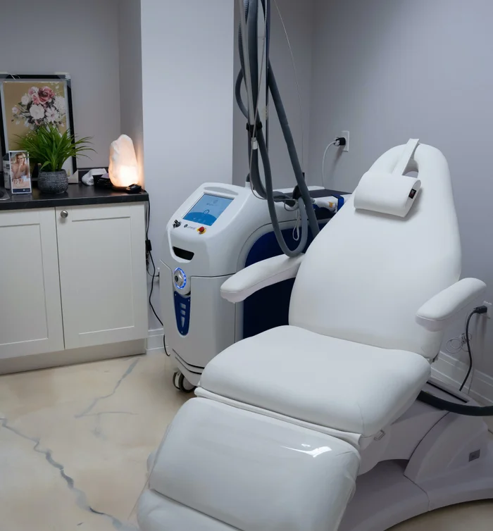Laser treatment room at Skin Med Spa in Downers Grove